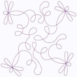 Picture of Swirl Of Dragonflies Machine Embroidery Design