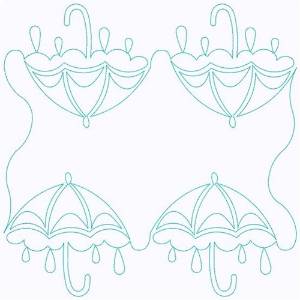 Picture of Four Umbrellas Machine Embroidery Design