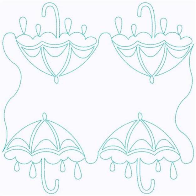 Picture of Four Umbrellas Machine Embroidery Design