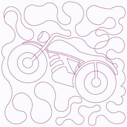 Motorcycle Outline Machine Embroidery Design