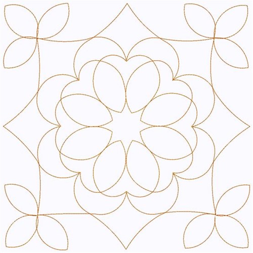 Flower Square Machine Embroidery Design