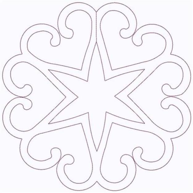 Picture of Heart Star Outline Machine Embroidery Design