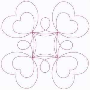 Picture of Outline Of Hearts Machine Embroidery Design