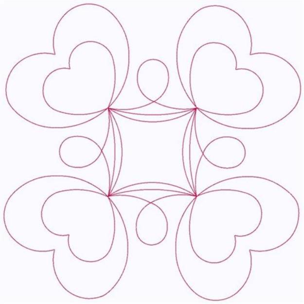Picture of Outline Of Hearts Machine Embroidery Design