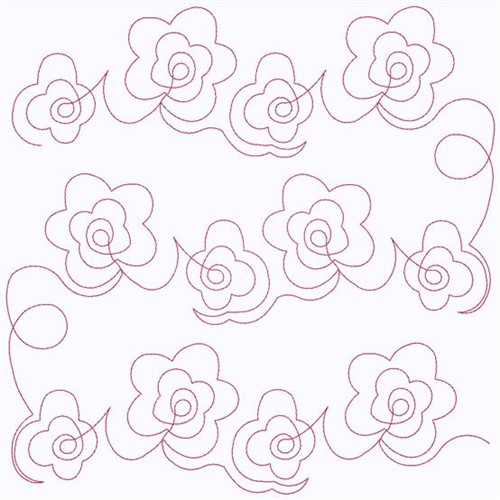 String Of Flowers Machine Embroidery Design