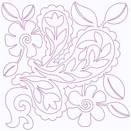 Floral Paisley Machine Embroidery Design