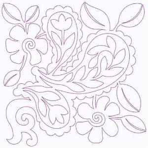Picture of Floral Paisley Machine Embroidery Design
