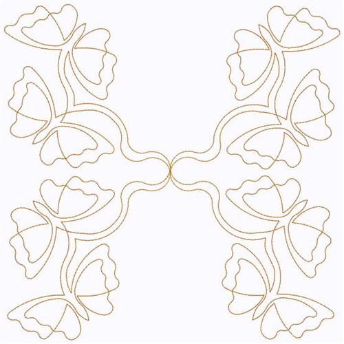 String Of Butterflies Machine Embroidery Design