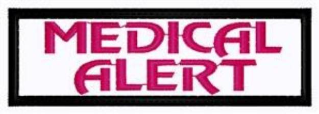 Picture of Medical Alert Patch Machine Embroidery Design