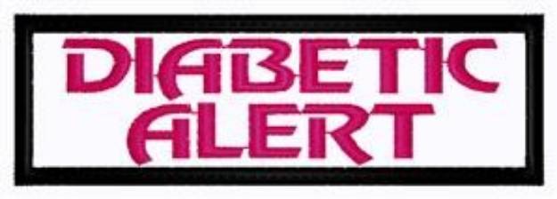 Picture of Diabetic Alert Patch Machine Embroidery Design