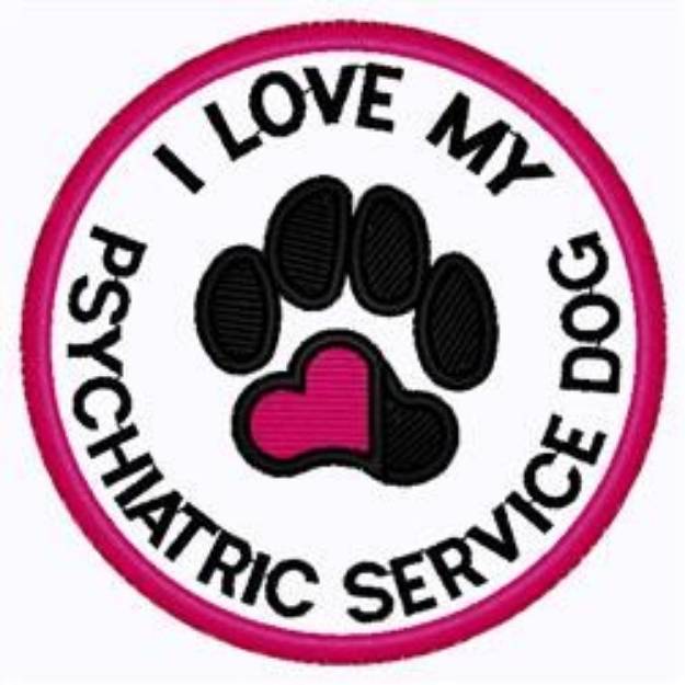 Picture of Psychiatric Dog Patch Machine Embroidery Design
