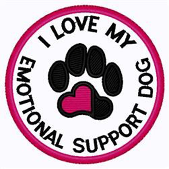 Emotional Support Dog Patch Machine Embroidery Design