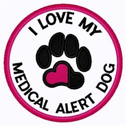 Medical Alert Dog Patch Machine Embroidery Design