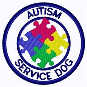 Autism Service Dog Patch Machine Embroidery Design