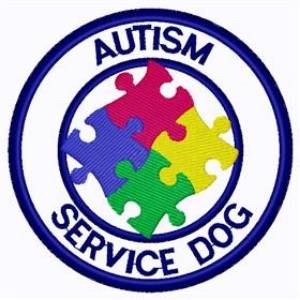 Picture of Autism Service Dog Patch Machine Embroidery Design
