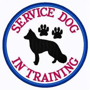 Picture of Dog In Training Patch Machine Embroidery Design