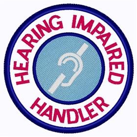 Hearing Impaired Handler Patch Machine Embroidery Design