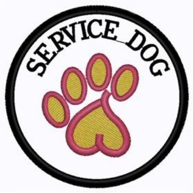 Picture of Service Dog Patch Machine Embroidery Design