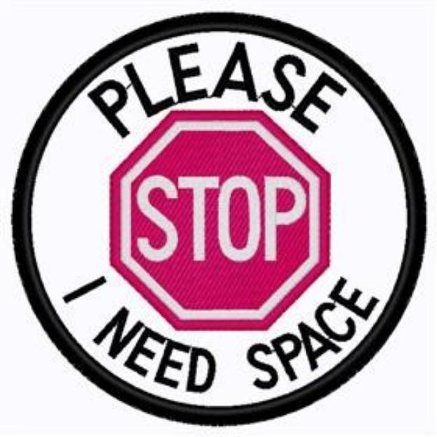 Picture of I Need Space Patch Machine Embroidery Design