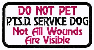 PTSD Service Dog Patch Machine Embroidery Design