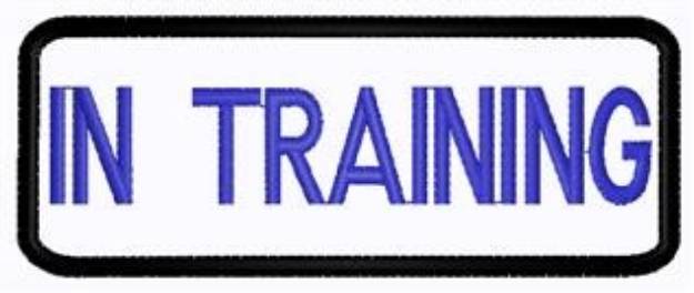 Picture of In Training Patch Machine Embroidery Design