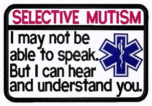 Selective Mutism Patch Machine Embroidery Design