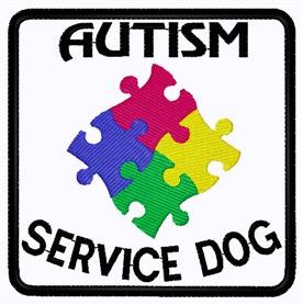 Autism Service Dog Patch Machine Embroidery Design
