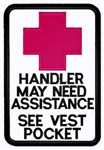 Handler Assistance Patch Machine Embroidery Design
