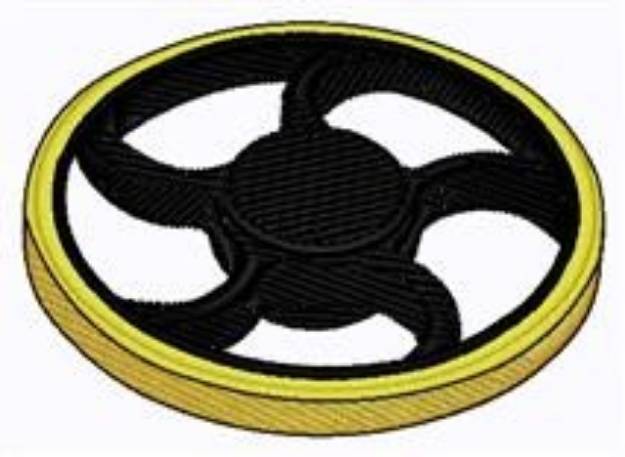 Picture of Black & Yellow Spinner Machine Embroidery Design