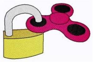 Picture of Padlock And Spinner Machine Embroidery Design