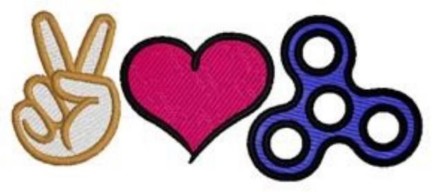 Picture of Peace Love Fidget Machine Embroidery Design