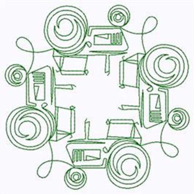 Picture of Swirly Tractors Machine Embroidery Design