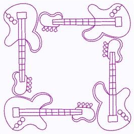 Guitar Outline Machine Embroidery Design