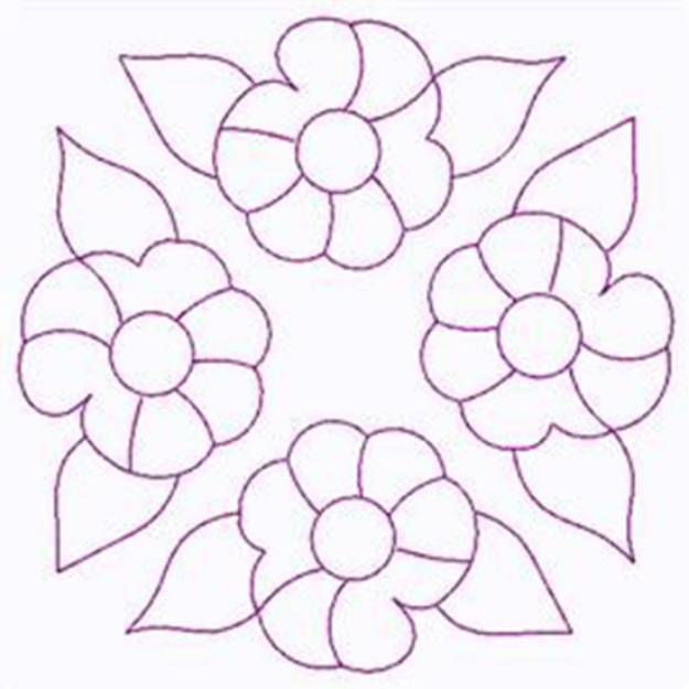 Picture of Outline Of Flowers Machine Embroidery Design