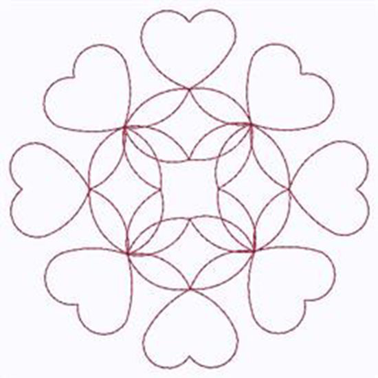 Outline Of Hearts Machine Embroidery Design