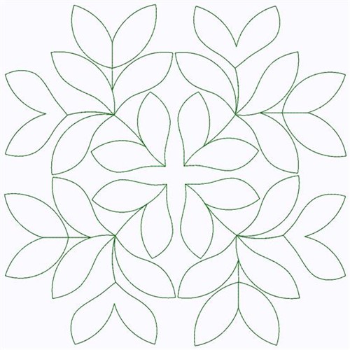 Outline Of Leaves Machine Embroidery Design