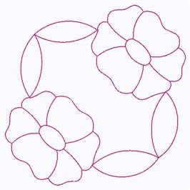 Floral Outline Machine Embroidery Design