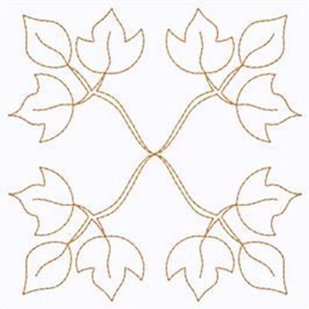 Picture of Outline Of Leaves Machine Embroidery Design
