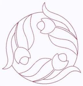 Picture of Circle Of Tulips Machine Embroidery Design