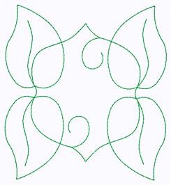 Leaf Swirl Outline Machine Embroidery Design