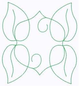 Picture of Leaf Swirl Outline Machine Embroidery Design