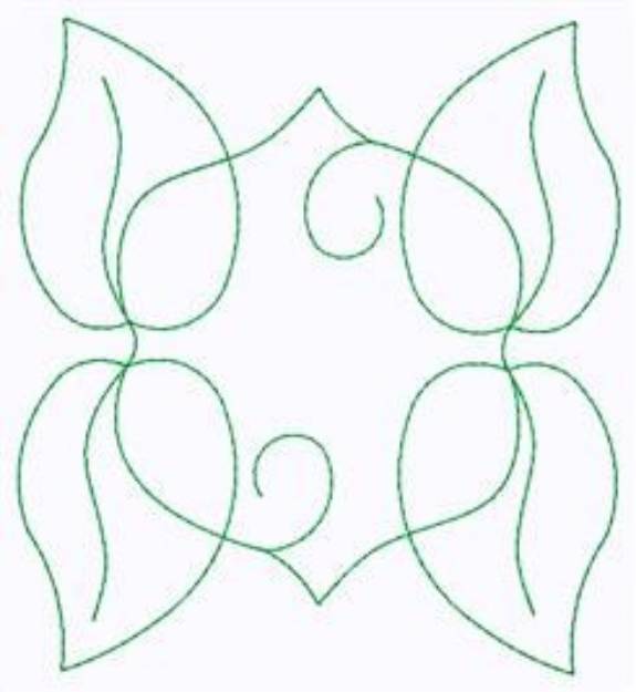 Picture of Leaf Swirl Outline Machine Embroidery Design