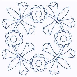 Scandinavian Flower Circle Machine Embroidery Design