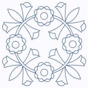 Picture of Scandinavian Flower Circle Machine Embroidery Design