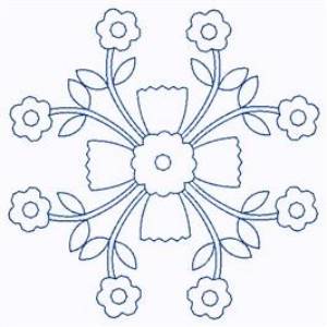 Picture of Scandinavian Floral Cross Machine Embroidery Design