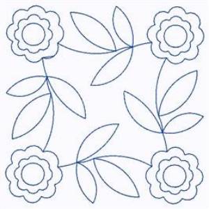 Picture of Scandinavian Floral Square Machine Embroidery Design