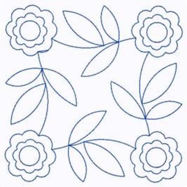 Picture of Scandinavian Floral Square Machine Embroidery Design
