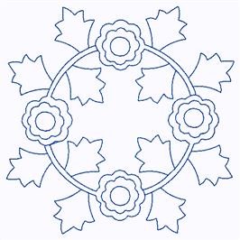 Scandinavian Floral Circle Machine Embroidery Design