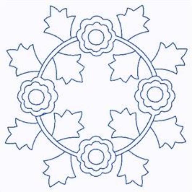 Picture of Scandinavian Floral Circle Machine Embroidery Design