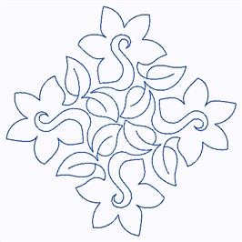 Swirly Scandinavian Flowers Machine Embroidery Design